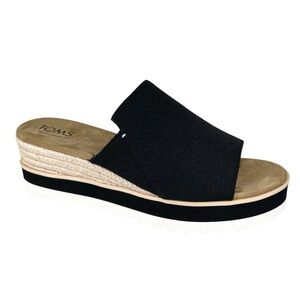 Toms Black Espadrille Slide Sandals